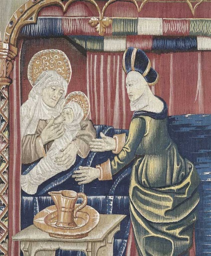 1ère pièce, 2e scène : La Naissance de la Vierge, détail
