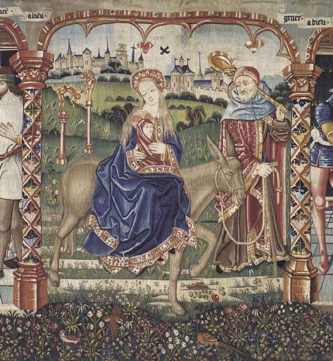 1ère pièce, 3e scène : La Présentation de la Vierge au Temple, détail de sainte Anne et saint Joachim