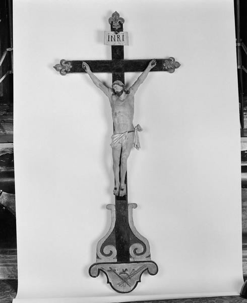 Statue, croix (petite nature) : Christ en croix