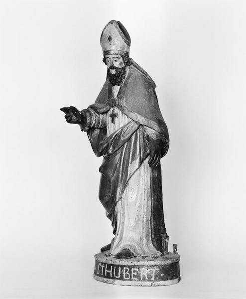 2 groupes sculptés (statuette, en pendant) : saint Hubert, saint Eloi