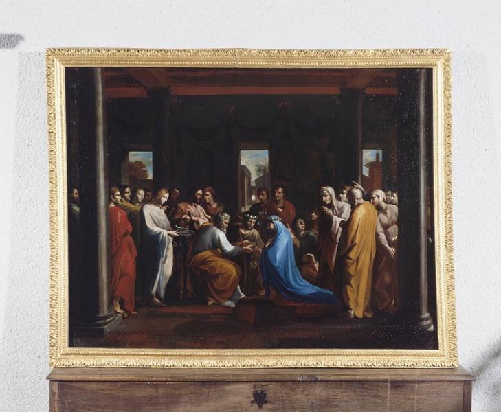 4 tableaux : l'Eucharistie, la Pénitence, le Mariage, l'Extrême-onction