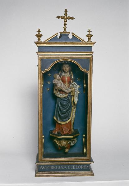 Statue (statuette), son socle et sa vitrine : Vierge à l'Enfant n° 87 GHC 100