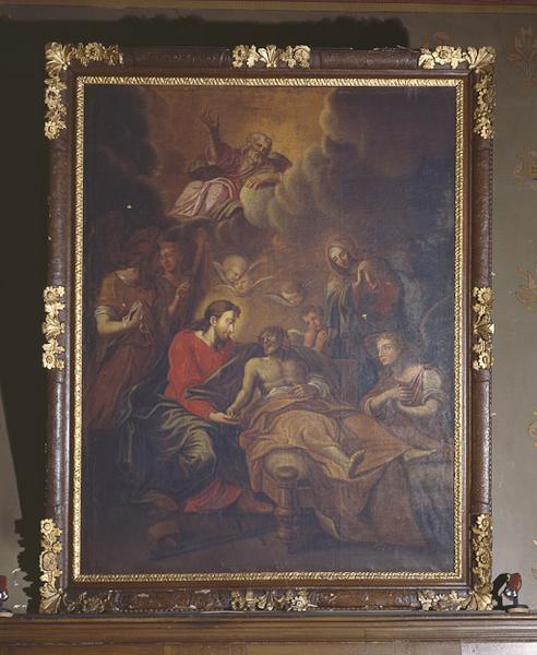 Tableau et son cadre : Mort de saint Joseph n° 87 GHC 0218