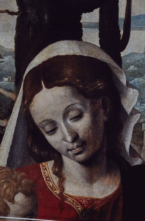 Détail : visage de la Vierge.