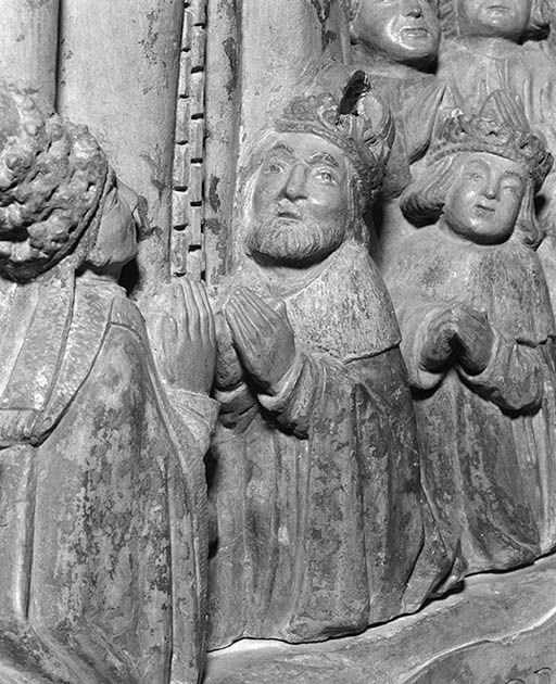 Détail : pape, empereur et roi.