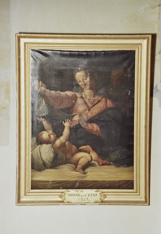 Tableau : Vierge à l'Enfant.