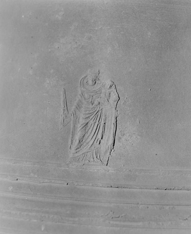 Cloche, détail : Vierge à l'Enfant