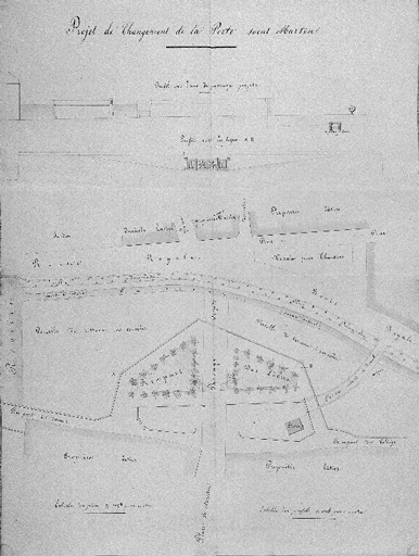 Projet de changement de la porte Saint-Martin, vers 1830.