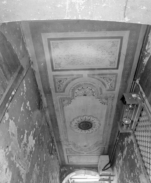 Maison 03 rue Poterne, décor peint du plafond du passage sous couvert
