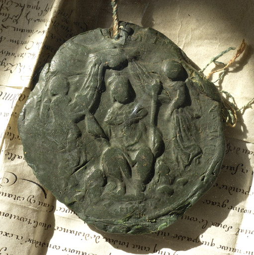 Manuscrit daté 1686, détail du sceau.