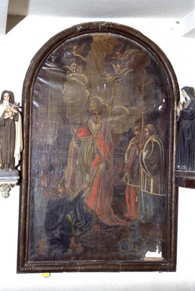 Tableau : saint Martin bénissant des fidèles