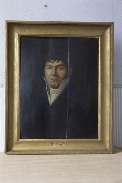 2 tableaux en pendant : portraits de Frédéric Leblanc et de son épouse Elisabeth (?)