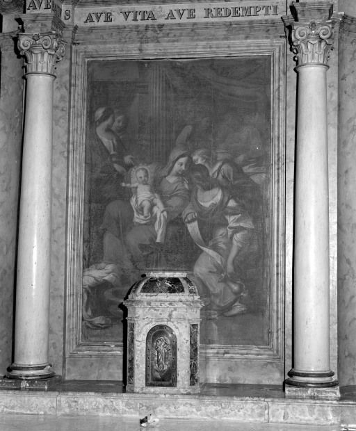 Tableau du retable : Naissance de la Vierge.