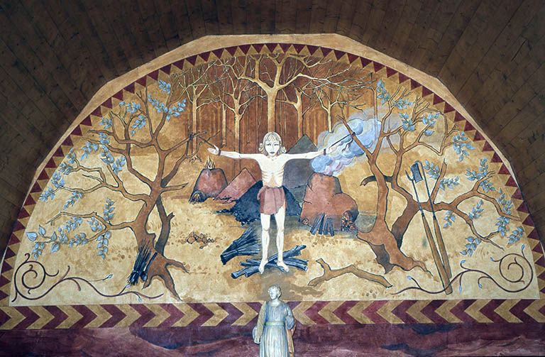 Vue de détail du décor : le martyre de saint Félix