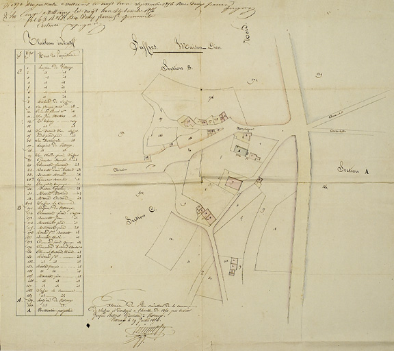 Extrait du cadastre napoléonien, 1838.