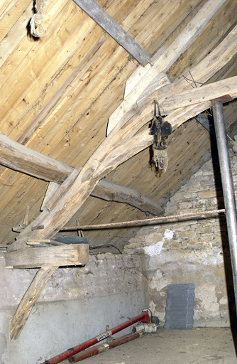 Logis de l'ancienne Maison-Dieu, détail de la charpente.