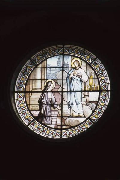 Choeur, baie 0 : Apparition du Sacré-Coeur à sainte Marguerite-Marie Alacoque.