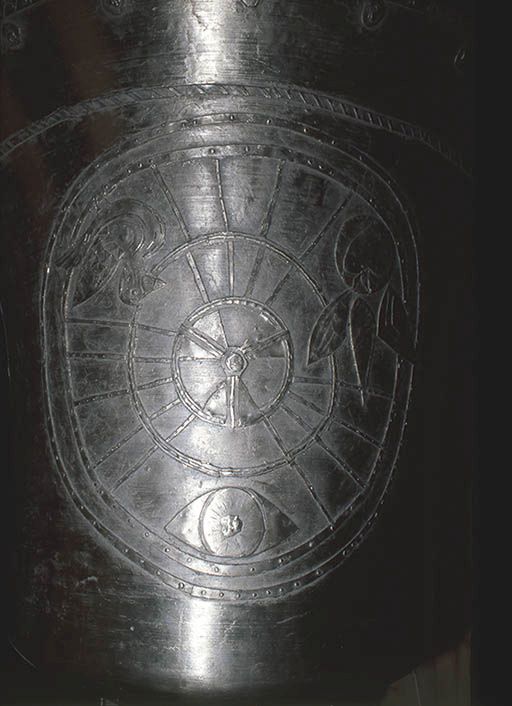 Détail : Sainte Trinité dans la roue du temps.