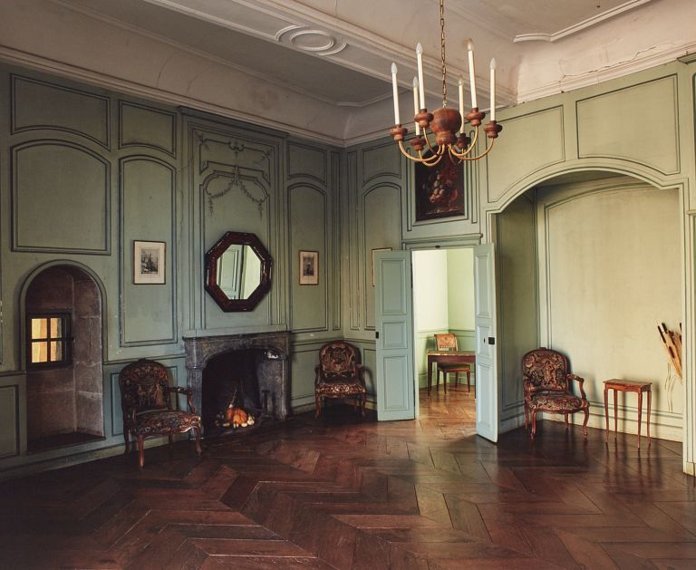 Logis principal, 1er étage, la "chambre verte".