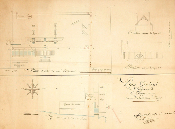 Plan de la halle de la forge, 1825.