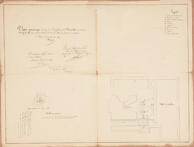 Plan en coupe du fourneau.