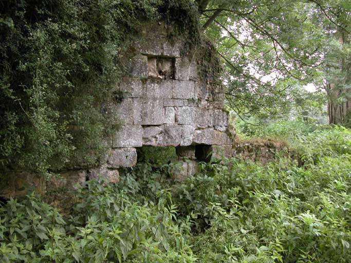Vue des anciens massifs qui supportaient les roues hydrauliques.
