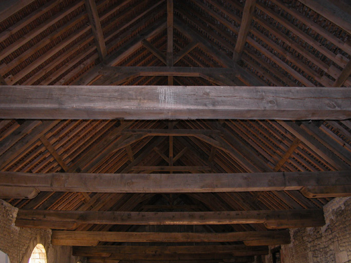 Vue charpente de la halle de la forge.