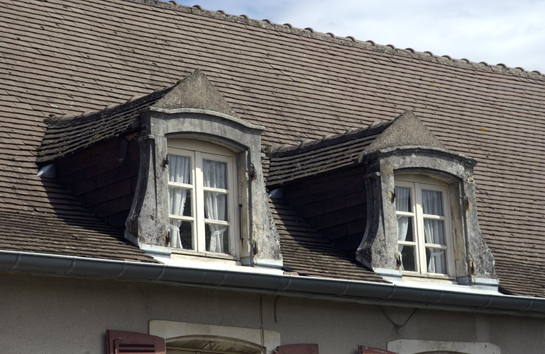 Façade antérieure, détail des lucarnes.