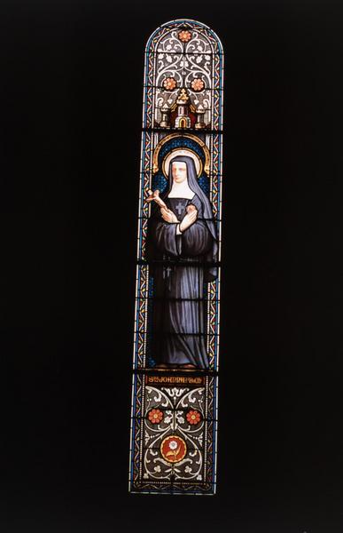 Verrière : sainte Jeanne de Chantal, vue d'ensemble.