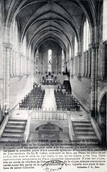 Nouvelle chapelle de l'abbaye. Vue intérieure. Carte postale du début du 20e siècle.