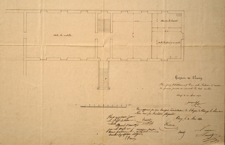 Plan partiel de l'aile droite, 1853.