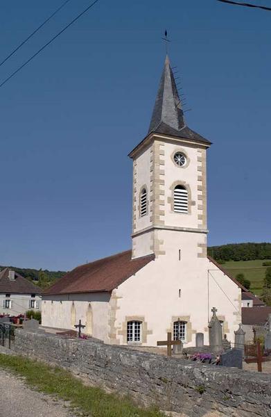 Vue d'ensemble, chevet et élévation droite.