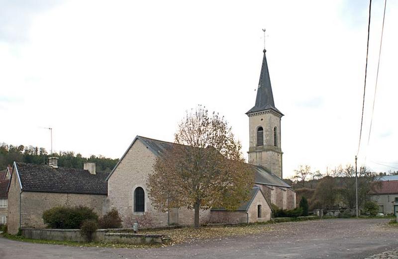 Vue d'ensemble, chevet et élévation gauche.