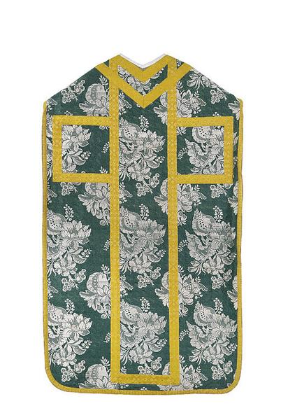Ornement vert (chasuble, étole, manipule, voile de calice, bourse de corporal)