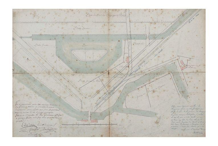 'Plan du Port du Canal près Dijon' vu et approuvé par les élus le 15 juillet 1784.