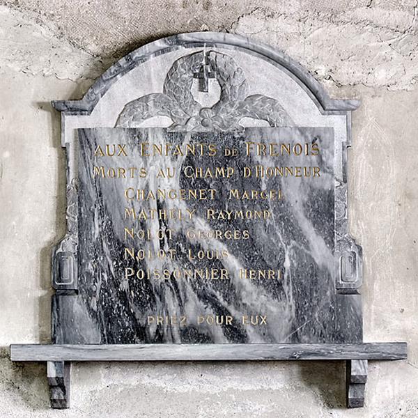 Plaque commémorative des morts de la guerre de 1914-1918