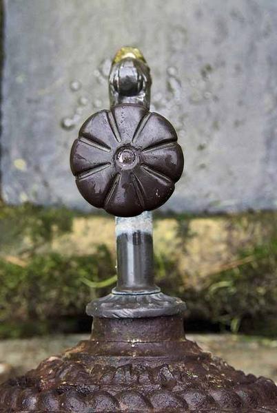 Borne-fontaine, détail du robinet.