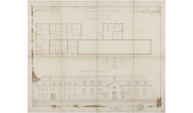 Plan et élévation, projet daté 1861.