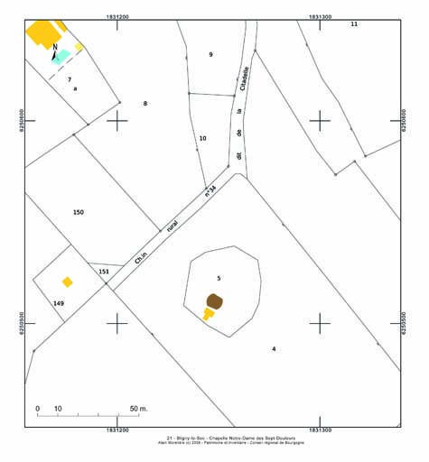 Plan de situation et plan-masse, extrait du plan cadastral au 1:1000e, section ZH.