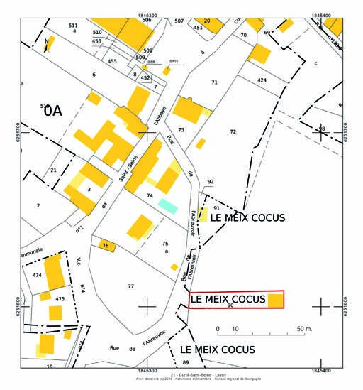 Plan de situation et plan-masse, extrait du plan cadastral au 1:1000e de 2007, section OA.