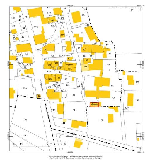 Plan de situation et plan-masse, extrait du plan cadastral au 1:1000e de 2007, section AE.