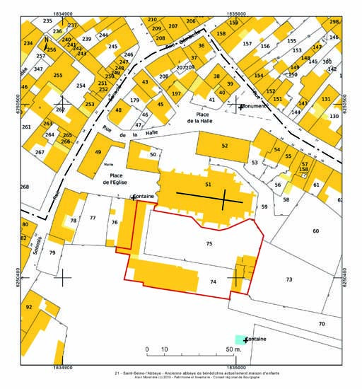 Plan de situation et plan-masse, extrait du plan cadastral de 2007 au 1:1000e, section AC.