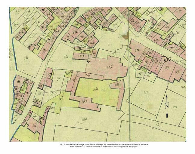 Plan de situation et plan-masse, extrait du plan cadastral napoléonien de 1812, section C.