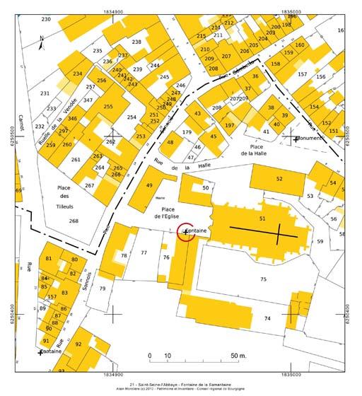 Plan de situation, extrait du plan cadastral au 1:1000e de 2007, section AC.