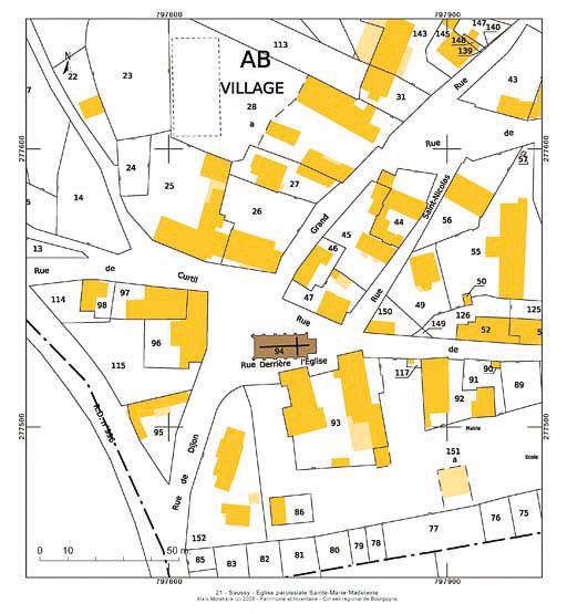 Plan de situation et plan-masse, extrait du plan cadastral au 1:1000e de 2007, section AC.