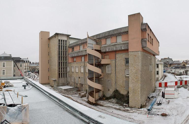 Aile postérieure du Bâtiment Inconnu (service de radiologie) : vue vers le Nord-Ouest.