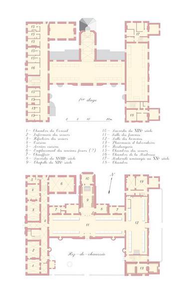 Plans du rez-de-chaussée et de l'étage.