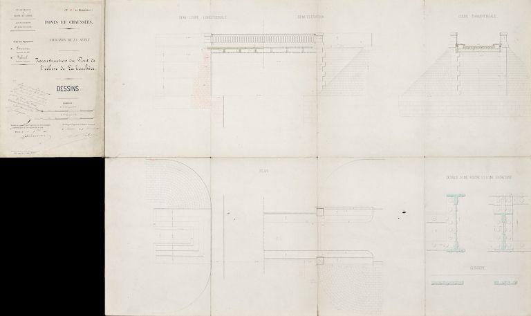 Reconstruction du pont de l'écluse de La Truchère : Dessins.