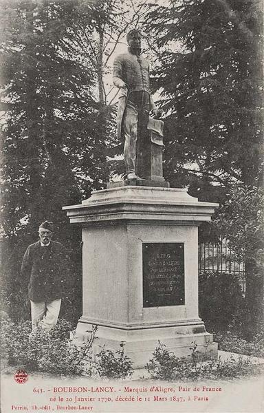 643.- BOURBON-LANCY.- Marquis d'Aligre, Pair de France / né le 20 Janvier 1770, décédé le 11 mars 1847, à Paris (Perrin, lib.-édit., Bourbon-Lancy).