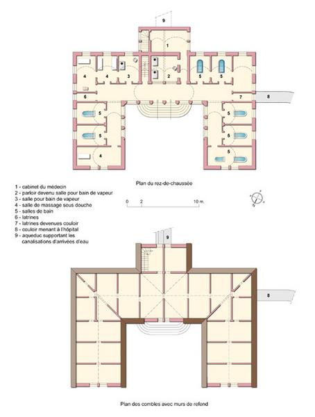 Plans schématiques du rez-de-chaussée et de l'étage.